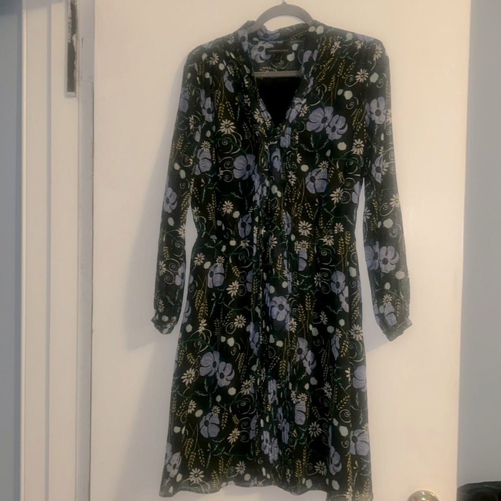 Banana Republic Button front, tie neck dress. Sz Small.